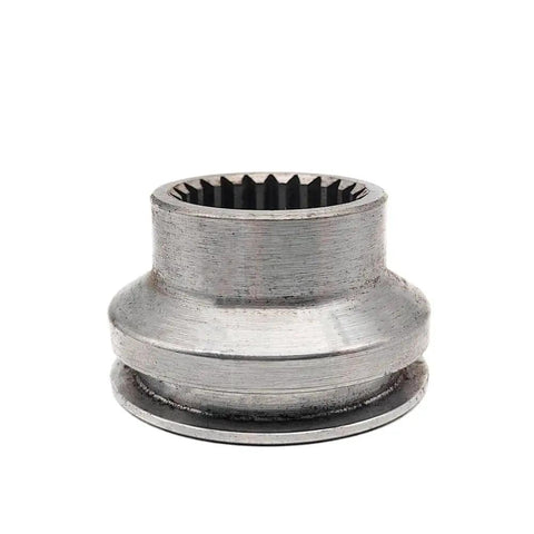 Front view of silver metal cam clutch shifting sleeve kit with internal splined bore
