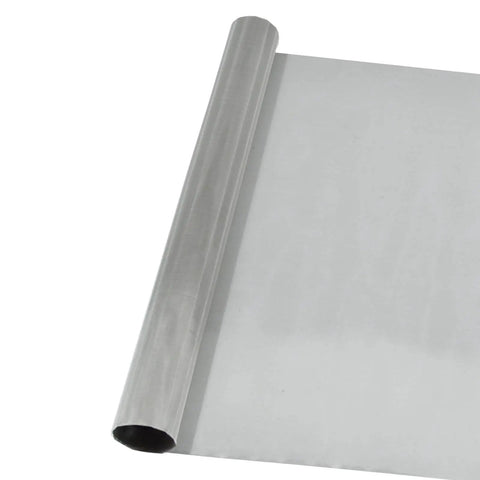 Industrial Grade 304 Stainless Steel Mesh Screen 200 Mesh For Filtration And DIY Projects, rolled and unrolled view.