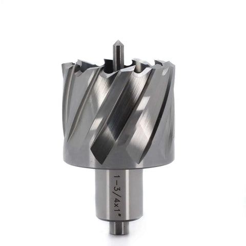Powerful 1-3/4 Inch Annular Cutter for Lightning-Fast and Precision Hole Drilling, Featuring 1 Inch Cutting Depth, Sturdy 3/4 Inch Weldon Shank