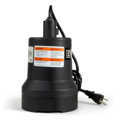 Everbilt SUP54-HD plastic utility pump, 1/6 HP, black submersible with power cord