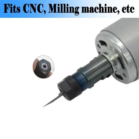 ER20 Collet Nut Set For CNC Milling And Lathe Tools attached to machine, high precision 65Mn spring steel clamping for tight hold and cutting
