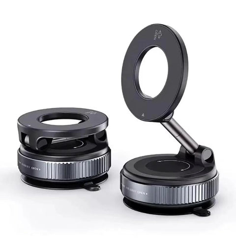 360 Degree Vacuum Suction Car Phone Mount With Magnetic Adjustable Dashboard Stand Strong Grip Universal Mobile Device Holder