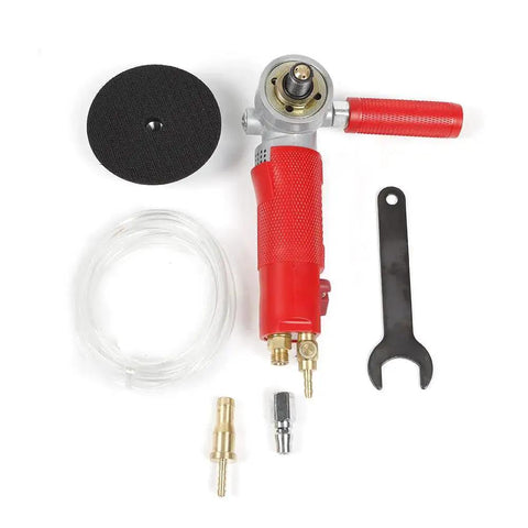 Pro Grade 4 Inch Water Jet Pneumatic Grinder Wet Polisher For Marble Jade Stone Granite Concrete Floor Sander With Copper Water Nozzle And Heavy Duty Helical Gear