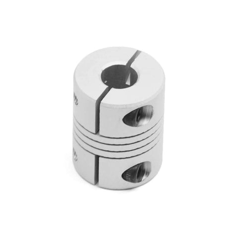 Befenybay 2-pack aluminum shaft couplings, split clamp, bore 5–8 mm, 25 mm length, 20 mm diameter for stepper motors
