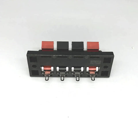 Heavy Duty 8A Four Way Speaker Terminal Block With Four Terminals Four Positions Double Sided Copper Clips Red And Black Pack Of 5