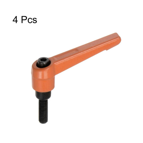 4 Pcs Adjustable Clamping Lever Handles M6 20mm Male Thread Bolt Knobs Rotating Locking Quick Release Ratchet Push Button Handle