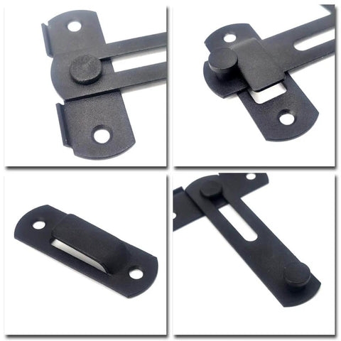 Sturdy Two Pack Sliding Barn Door Lock Set Matte Black 4 Inch By 2 3 Quarter Inch Beefy Gate Latch For Barn Doors Bathrooms Cabinets Outdoor Garage Windows And Sliding Doors Rust Proof Stainless Steel Hardware, various views