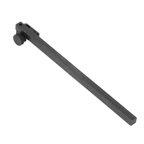 Aluminium alloy height adaptor bar with clamp knob; shaft extender for precise measurement (side view)