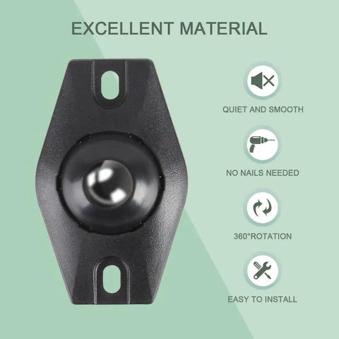 16 Piece Self Adhesive Caster Wheels For Kitchen Appliances And Small Storage Boxes Black With 360 Degree Rotation