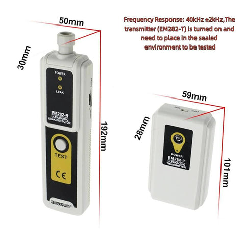 Ultrasonic Vacuum Leakage Detector for HVAC and Automotive Systems with 40KHz Transmitter Dual LED Two Sensors by allsun