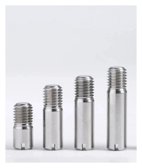 Stainless Steel Dowel Pin Set 304 Slotted Outside Thread Solid Cylindrical Locator Pins For M2 To M10 Sizes 6mm Length