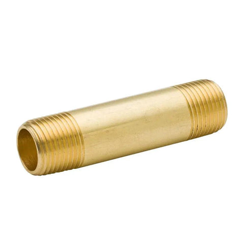 Brass Pipe Fitting Long Nipple Half Inch NPT Male to Half Inch NPT Male 3 Inch Length Pack of 2 for Plumbing Projects and Repairs