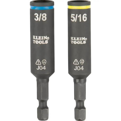 3/8 and 5/16 power nut drivers from 11-In-1 Ratcheting Screwdriver And Nut Driver Kit With Impact Rating, close-up view.