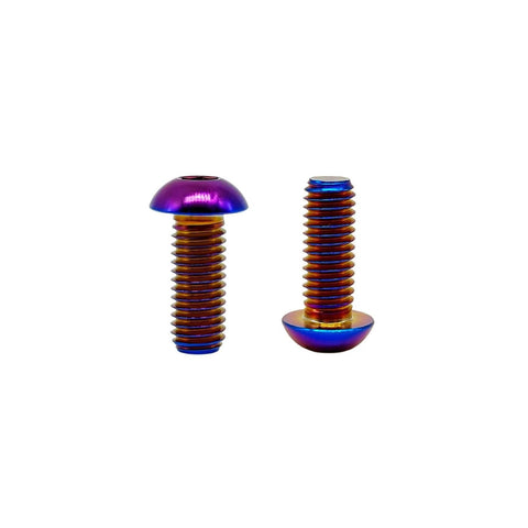 Titanium Screws M6x10mm ISO7380 Button Head Hex Socket Cap Screws Burnt Blue Ti6Al4V GR5 Aviation Grade Pack Of 5