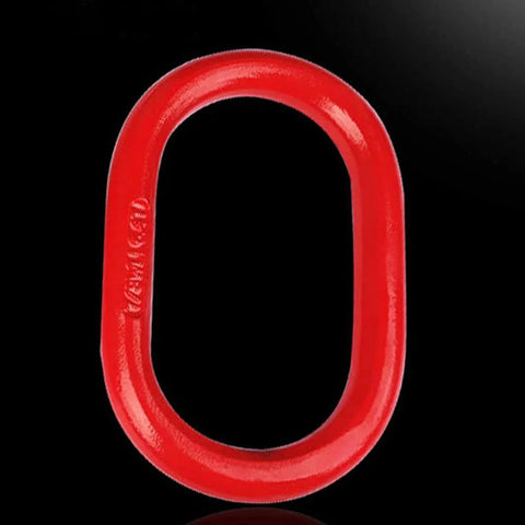 2 Ton Oblong Master Link Lashing Ring 2400 Lbs Lifting Capacity G80 Alloy Steel Powder Coated, red, close-up view