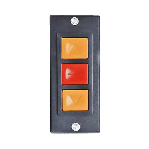 Heavy Duty Push Button Switch For Rolling Doors Up Down Stop 600V 3A Momentary Black Plastic Three Button Panel