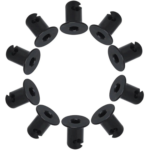 Aluminum Dzus Button Fasteners Set With Flush Allen Head Quarter Turn Seven Sixteen Inch Stem Black Finish 10 Pack