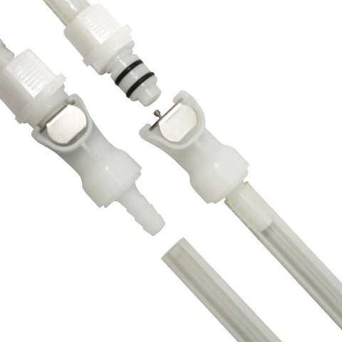 IRONSTAR plastic quick-disconnect hose barb insert set, 1/4" ID, includes 2 female and 2 male connectors, white.