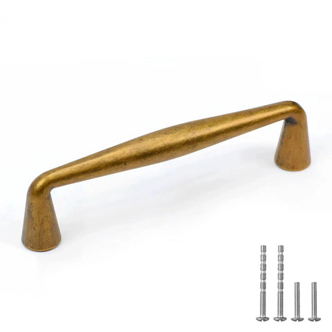 10 Pack Antique Brass Cabinet Pulls With 3 Inch Hole Center Solid Zinc Alloy Dresser Drawer Handles Vintage Bronze Hardware shown