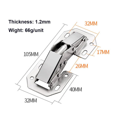 Concealed Kitchen Cabinet Door Hinges Pack of 2, Soft Close 90 Degree with 28mm Cup, Fits 14-18mm Cabinets, Easy Install, Dimensions Shown