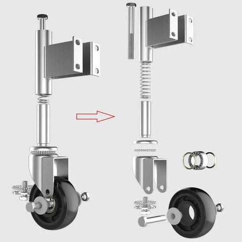 Spring Loaded Gate Casters 4 Inch Heavy Duty Gate Caster Wheels With Hardware, Supports Large Timber Or Steel Gates Up To 330 Lbs Per Caster