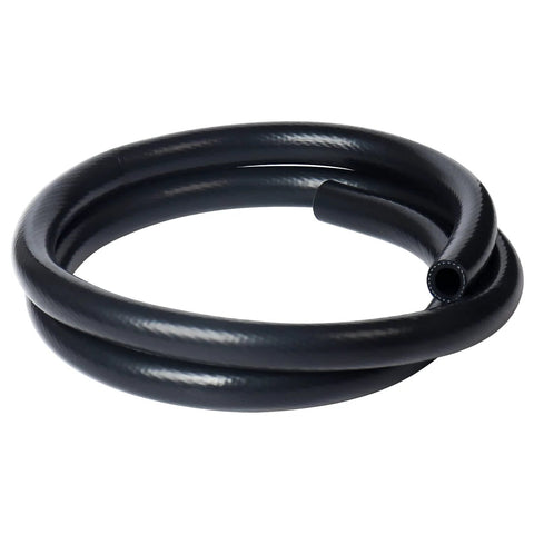 Black silicone heater hose, 1/4 in (6 mm) ID, 5 ft length, reinforced 1-ply, 4 mm wall, for automotive coolant and air/water systems