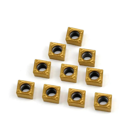 Carbide Turning Inserts CCMT060204 Multilayer Coated For CNC Lathe Turning Fast Cutting Speeds Long Life Low Friction Set of 10