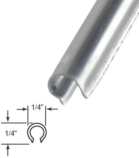 Snap On One Quarter Inch Stainless Steel Sliding Glass Door Track Cover Repair visible with measurements and detail view