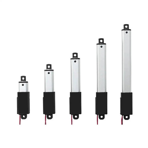 5 different sized 6V 12V 24V DC Linear Actuator With 30Mm 50Mm 75Mm 100Mm And 150Mm Stroke Options 188N Push Force Waterproof