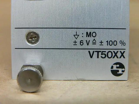 Close-up of VT5006-17B VT500617B amplifier card single unit for industrial servo drive control module showing label details.
