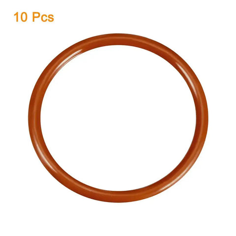 Silicone O Ring 50mm OD 43mm ID 3.5mm Thick VMQ Seal Gasket Red Pack Of 10 Durably Built For Travel Mugs And Small Appliances