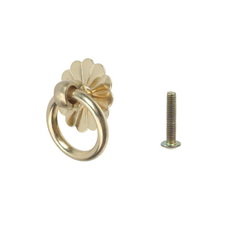 Brass Ring Pull Handles Set Of 12 For Cabinets And Drawers Antique Style Knobs Closet Cupboard Door Decor Hardware With Durable Plated Finish