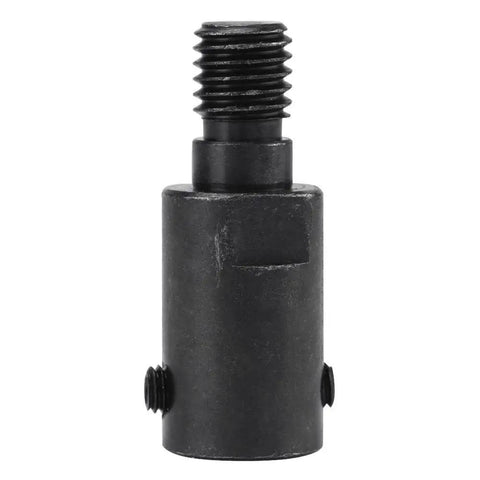 Angle grinder chuck adapter, black metal with threaded shaft and two side screws