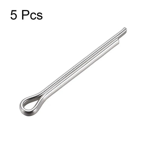 Split Cotter Pin 4mm By 35mm 304 Stainless Steel 2 Prongs Silver Tone Fastener Clip, set of 5, shown in detail