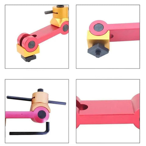Pro Grade Adjustable 1/2-12 Vise Stop For 5 Axis CNC Mills Table Mounted Red Aluminum Part Stop Precision APM Style