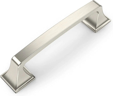 10 Pack Brushed Satin Nickel 3.75 Inch Hole Centers 96mm Cabinet Pulls for Kitchen Cabinets Cupboards Drawers