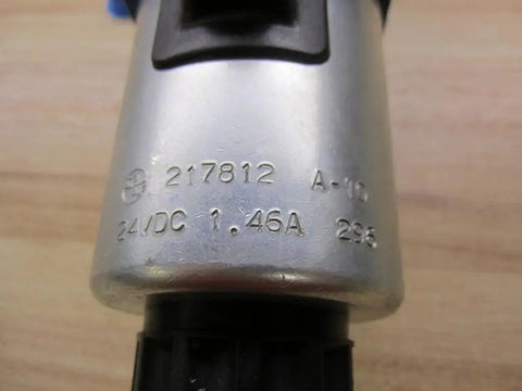 Close-up view of the 24VDC coil on Hydraulic Solenoid Directional Control Valve 4WE10D40/OFCG24N9DK24L, PN R900977576