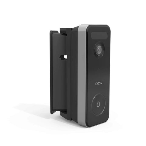Adjustable 0 To 90 Degree Left And Right Angle Mount For AOSU Video Doorbell Ultra Pro SE Black shown from side view