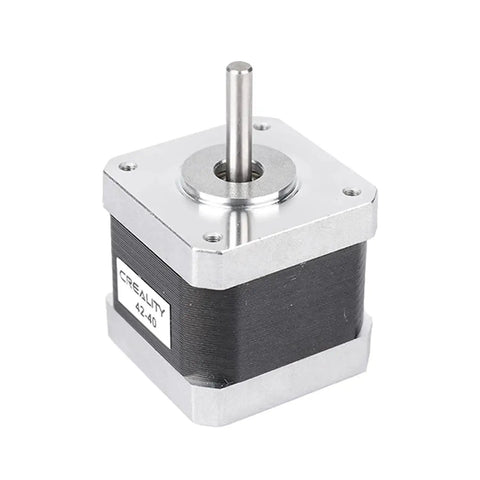 Front view of Dope 42-40 Stepper Motor With Extruder Gear For 3D Printers, metal casing, 1A current, 1.8 degree step, for Ender 3, CR-10.