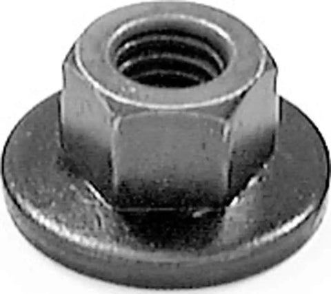 M6 Free Spinning Washer Nut 18mm OD 9mm Height Hex 10mm Fit 6100048, phosphate finish, close-up view