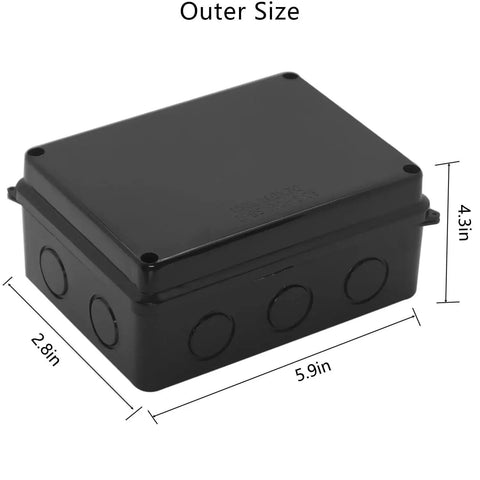 IP65 Waterproof Dustproof Junction Box ABS Plastic DIY Electronic Case For Indoor Outdoor Use Black 150x110x70mm