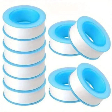 Plumbing Pro Thread Seal Tape For Leaks, PTFE Pipe Sealant Tape For Water Lines, Half Inch Thread Seal, Leak Proof, Durable And Flexible, 10 Roll Pack For Home And Commercial Use