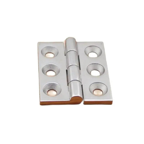 Heavy Duty Concealed Kitchen Cabinet Hinges In Stainless Steel, Adjustable And Polished Six Hole 65x79x5.5mm Design, close-up view
