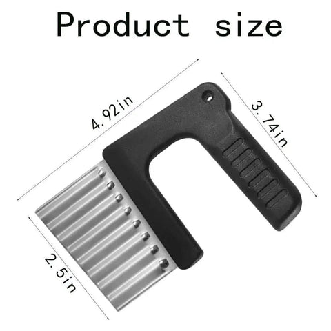 Wavy Crinkle Cutter Knife For Veggies And Potatoes With Stainless Steel Blade And Rust Resistant ABS Handle Serrated Chopper
