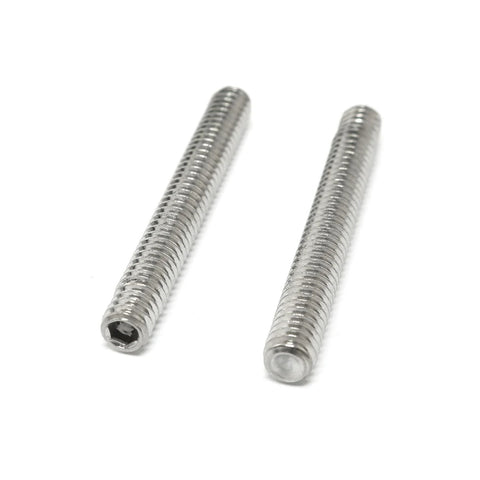 5 Pack 1/4-20 X 2 Hex Socket Set Screws 304 Stainless Steel Full Thread Cup Point Grub Screws Heavy Duty Beefy Rust Resistant