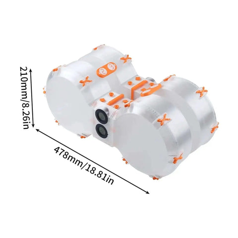 Side view of moisture proof filament spool enclosure for dry storage with dimensions 478mm x 210mm, compatible with AMS Lite and A1