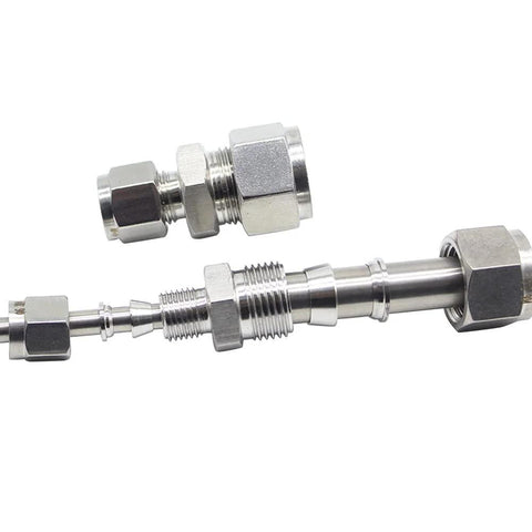 Stainless steel 304 compression tube reducer union, 3/8 in to 1/4 in OD, straight connector, 2 pcs