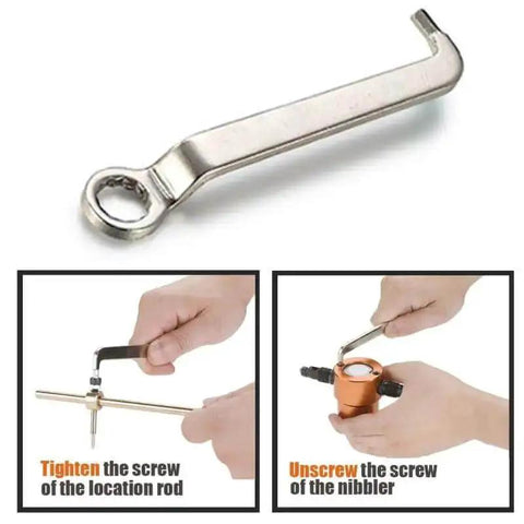 Power Drill Nibbler Attachment With 360 Degree Adjustable Double Head Metal Sheet Cutter And Wrench for clean cuts installation steps
