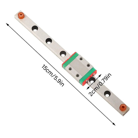 9mm Linear Rail Kit With Mini Bearing Steel Rail And Slide Block, 150mm Length Option, Rock Solid Four Point Design For Load In Any Direction