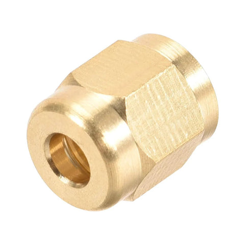 Brass tubing nut for compression fitting, hex body with flange, M8x4mm, Amazon brand.